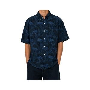 Arrow Blue Tropical Print Button Up Shirt Men’s Size M Short Sleeve